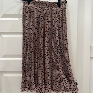 Pleated Leopard Skirt